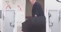 Trump 'struggles to close umbrella' as concerns continue over his health during Iran talks