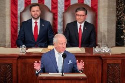 Moment JD Vance refuses to clap as King Charles calls for peace in US Congress speech