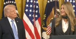 Trump appears to fall asleep standing up at White House event before jolting awake