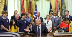 Trump tells shocked kids Iran 'was two weeks away from killing you' before mocking them
