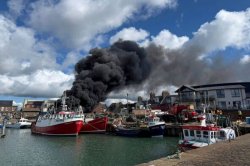 Arbroath harbour fire: Horror blaze erupts with thick black smoke seen from miles