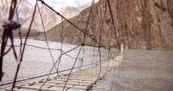 World's 'most dangerous' bridge requires life jackets to cross and is held by ropes