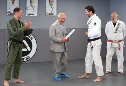 King Charles's hilarious reaction to being awarded Jiu Jitsu white belt