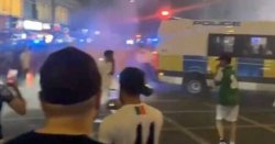 Chaos erupts in London as riot police deployed after Morocco World Cup exit